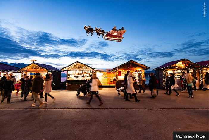 Montreux: Babbo Natale vola sul lago